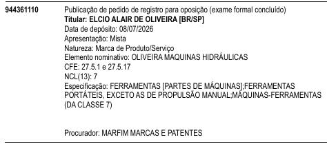 OLIVEIRA MAQUINAS HIDRÁULICAS