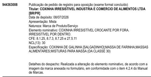 COXINHA IRRESISTÍVEL CROCANTE POR FORA. IRRESISTÍVEL POR DENTRO.