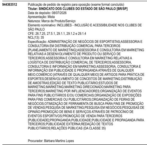 INCLUBES - INCLUSÃO E ACESSIBILIDADE NOS CLUBES DE SÃO PAULO