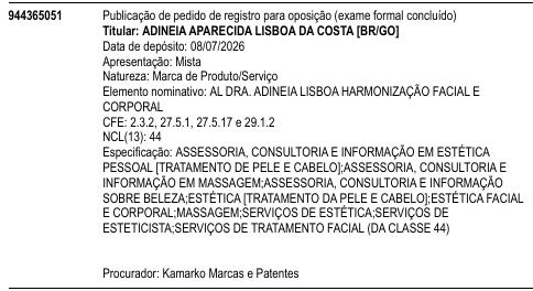 AL DRA. ADINEIA LISBOA HARMONIZAÇÃO FACIAL E CORPORAL