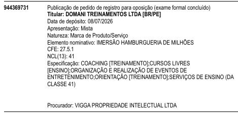 IMERSÃO HAMBURGUERIA DE MILHÕES