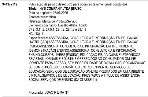 Desafio Atleta Híbrido