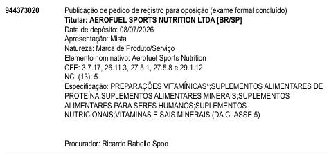 Aerofuel Sports Nutrition