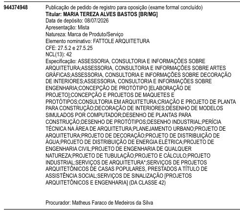 FATTOLE ARQUITETURA