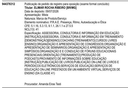 P.R.A.E. Presença, Ritmo, Autoeducação e Ética