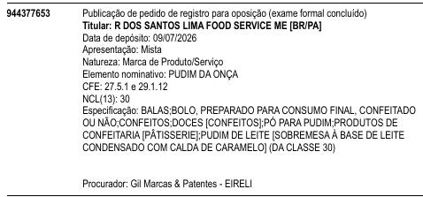 PUDIM DA ONÇA
