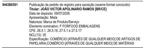 F FORFOOD EMBALAGENS