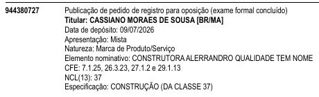 CONSTRUTORA ALERRANDRO QUALIDADE TEM NOME