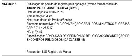 C.V.C.CONVENÇÃO GERAL DOS MINISTROS E IGREJAS