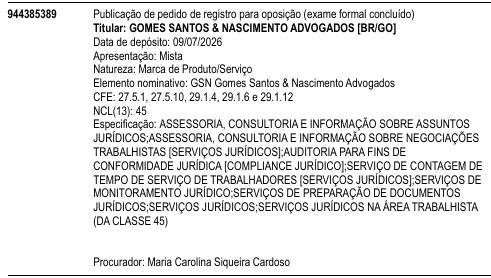 GSN Gomes Santos & Nascimento Advogados