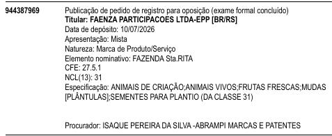 FAZENDA Sta.RITA
