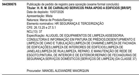 HR SEGURANÇA E TERCEIRIZAÇÃO