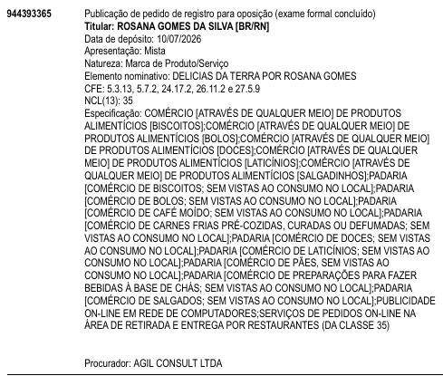 DELICIAS DA TERRA POR ROSANA GOMES