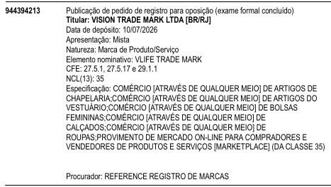 VLIFE TRADE MARK