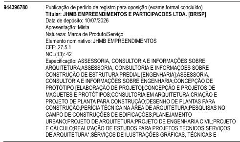 JHMB EMPREENDIMENTOS