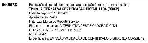ALTERNATIVA CERTIFICADORA DIGITAL