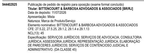 BITTENCOURT & BARBOSA ADVOGADOS & ASSOCIADOS
