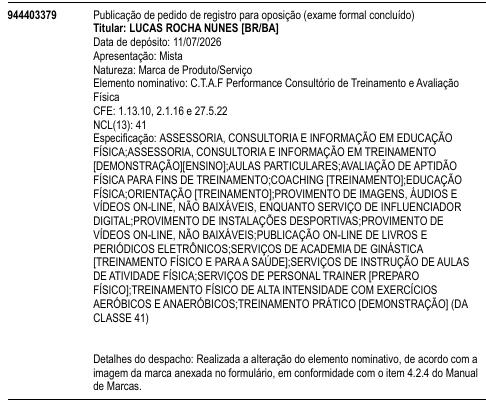 C.T.A.F Performance Consultório de Treinamento e Avaliação Física