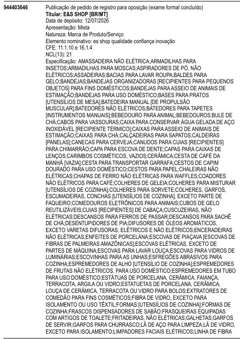 es shop qualidade confiança inovação