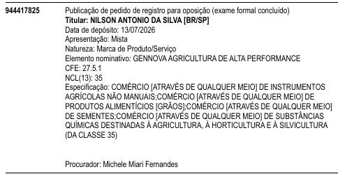 GENNOVA AGRICULTURA DE ALTA PERFORMANCE