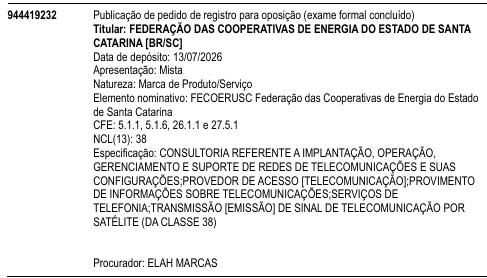 FECOERUSC Federação das Cooperativas de Energia do Estado de Santa Catarina