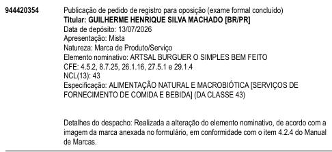 ARTSAL BURGUER O SIMPLES BEM FEITO