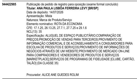 ROTA DA ECONOMIA
