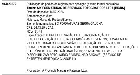 SIX FORMATURAS SERRA GAÚCHA