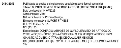 SUPORT FITNESS