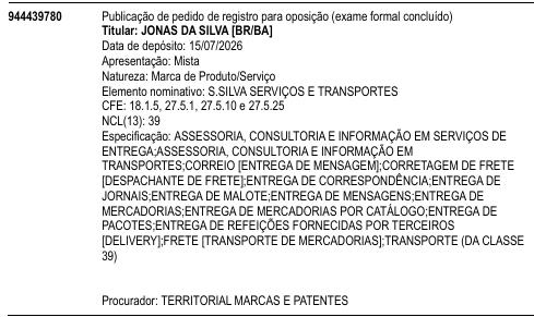 S.SILVA SERVIÇOS E TRANSPORTES