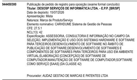 CARHDUME Sistema de Gestão de Pessoas