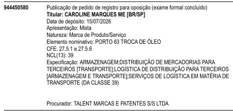 PORTO 63 TROCA DE ÓLEO