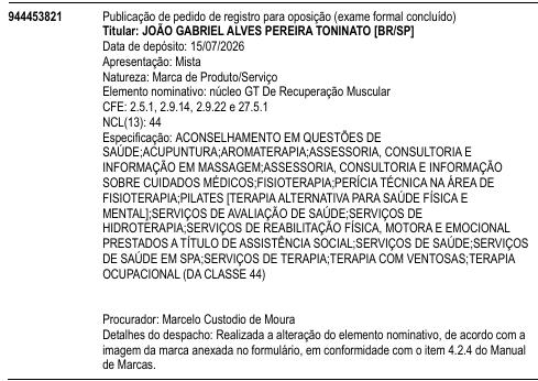 núcleo GT De Recuperação Muscular