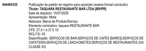 taquara RESTAURANTE BAR