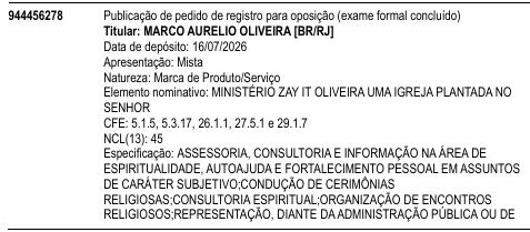MINISTÉRIO ZAY IT OLIVEIRA UMA IGREJA PLANTADA NO SENHOR