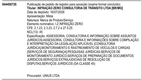 I.Z INFRAÇÃO ZERO