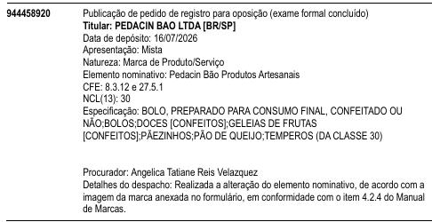 Pedacin Bão Produtos Artesanais
