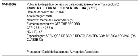 OFF THE RECORD