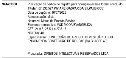 M&K MODA EVANGELICA