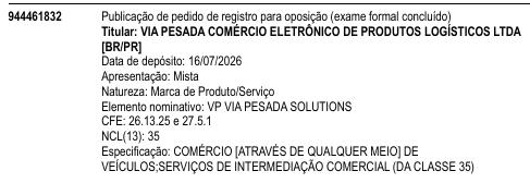 VP VIA PESADA SOLUTIONS