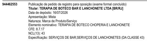 TERAPIA DE BOTECO CHOPERIA E LANCHONETE