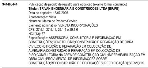 VERCTA INCORPORAÇÕES
