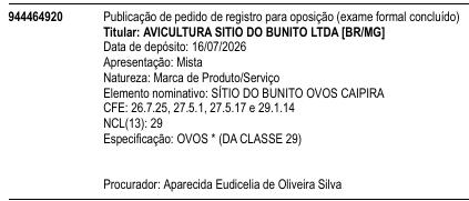SÍTIO DO BUNITO OVOS CAIPIRA