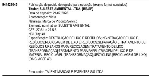 SULESTE AMBIENTAL