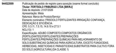 FRISOOLO FERTILIZANTES IRRIGAÇÃO CONFIANÇA, DEDICAÇÃO E EFICIÊNCIA