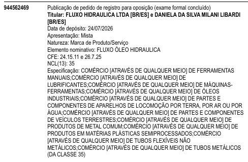 FLUXO ÓLEO HIDRAULICA