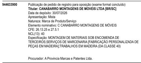 C CANABARRO MONTAGENS DE MÓVEIS