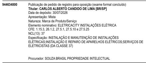 ELETRICACITY INSTALAÇÕES ELÉTRICA