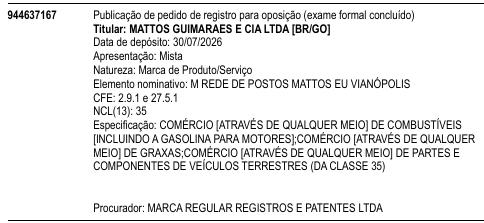 M REDE DE POSTOS MATTOS EU VIANÓPOLIS