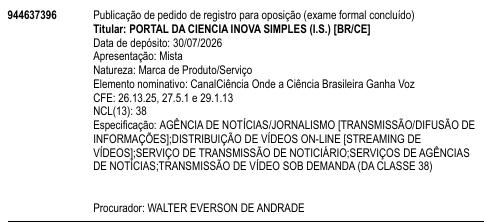 Página da RPI de CanalCiência Onde a Ciência Brasileira Ganha Voz